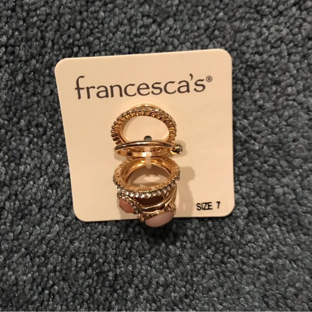 Francesca’s pink gold ring set size 7